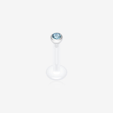 Bio-Flex Gem Ball Push-Fit Labret-Aqua